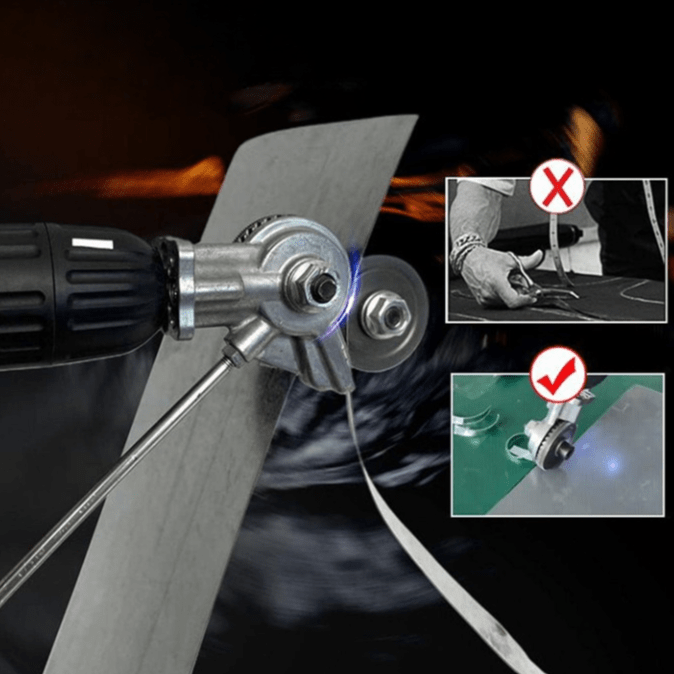 Kétfejű fémlemezvágó fúrótartozék - 360°-os precíziós vágószerszám