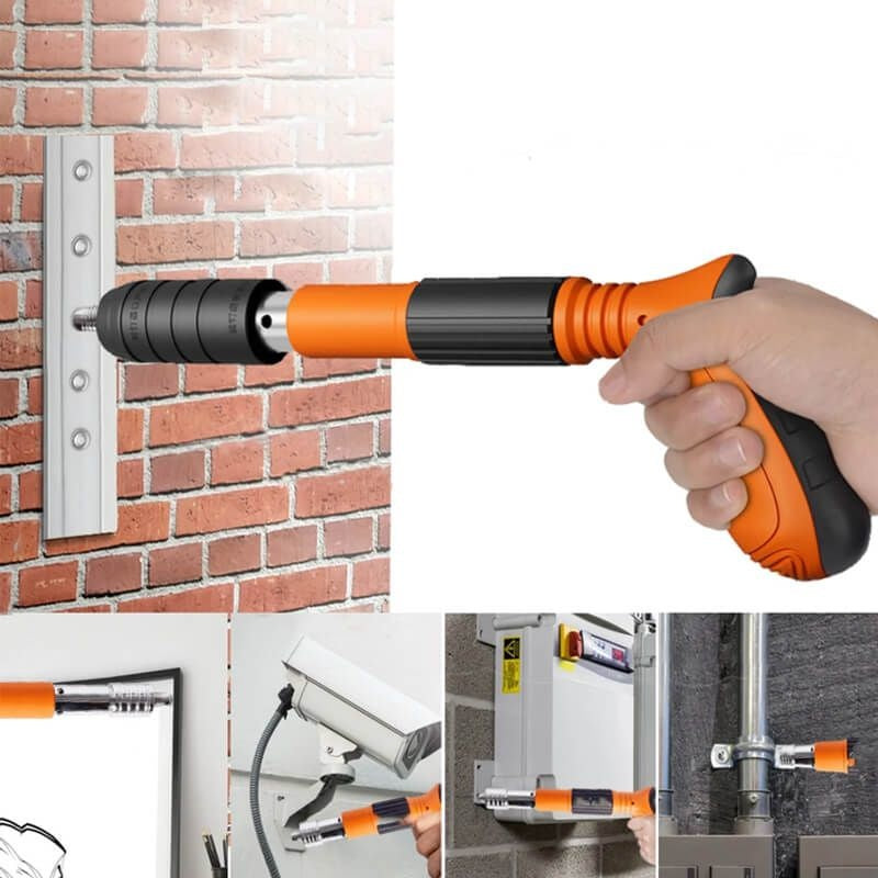 Akumulatorowy pistolet do mocowania 3 w 1 + 100 gwoździ do betonu